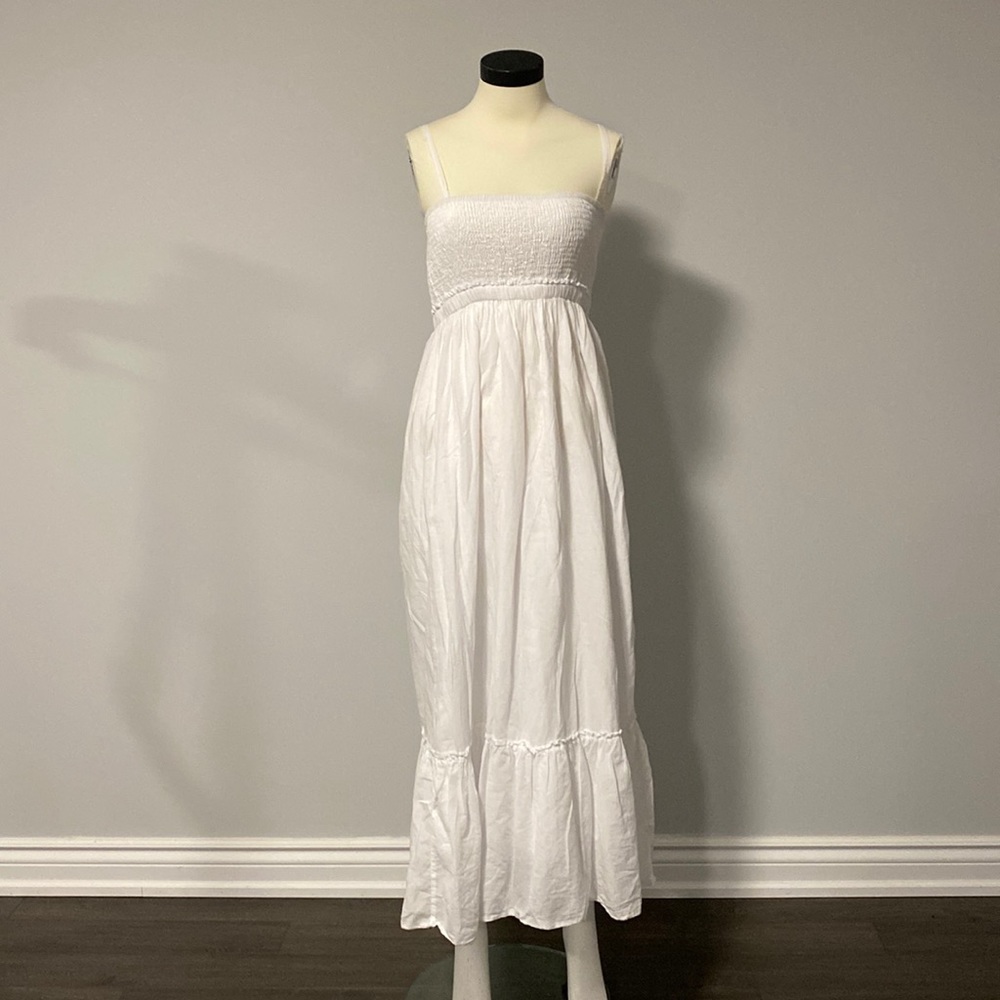 White dress with straps